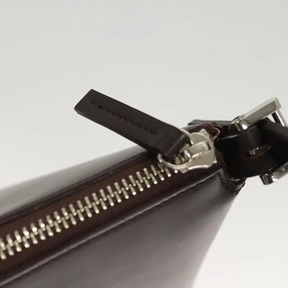 BURBERRY Shoulder Bag Leather Brown Silver Auth - Picture 10 of 16